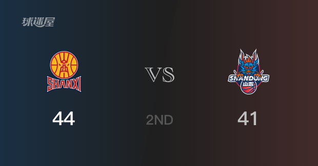 半场比分，山西44-41领先山东，刘传兴13分